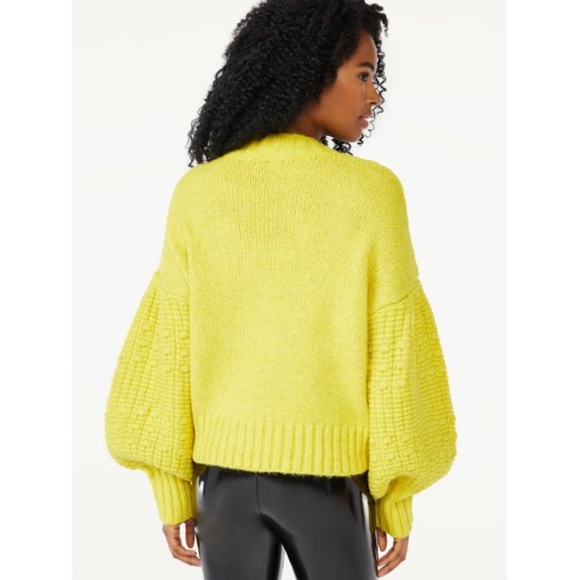 NEW Lime Green Scoop Women's Cropped Bobble Sweater XL - Picture 5 of 16